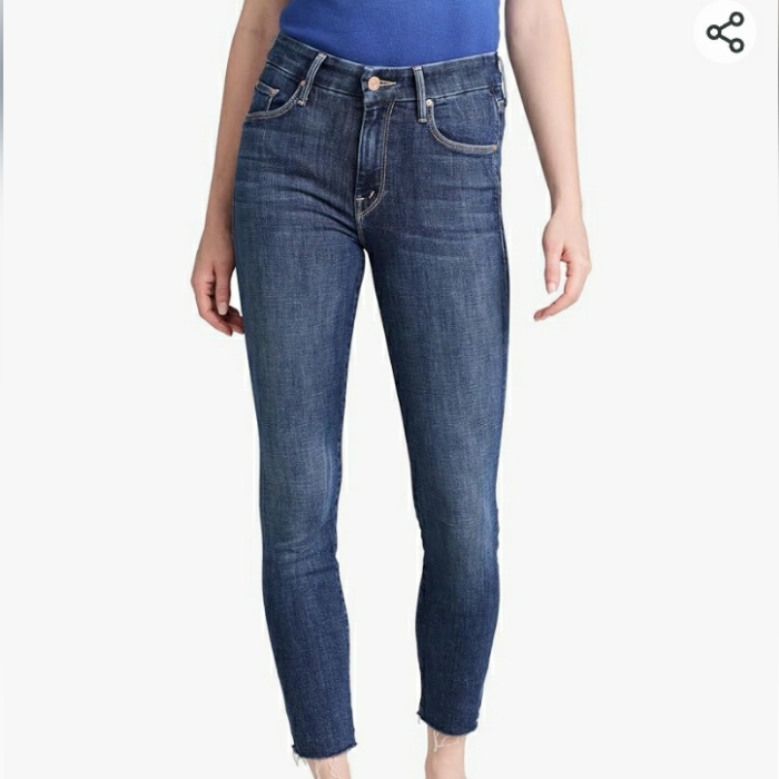 Mother Jeans High Waisted Looker Ankle Frayed Size 31